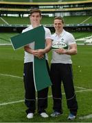 19 May 2015; In attendance at the launch of the Ireland Men's Rugby Sevens Squad are Tom Daly, left, and Cian Aherne, both Lansdowne and Leinster. Aviva Stadium, Lansdowne Road, Dublin. Picture credit: Piaras Ó Mídheach / SPORTSFILE