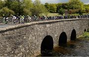 19 May 2015; A view of the peloton as they make their way through Clarinbridge, Co. Galway, during Stage 3 of the 2015 An Post Rás. Tipperary - Bearna. Photo by Sportsfile