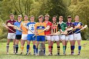 19 May 2015; U-21 hurling stars, from left, Jason Flynn, Galway, Cian O'Callaghan, Dublin, Ryan McCambridge, Antrim, Colin Dunford, Waterford, Shane O'Donnell, Clare, Anthony Spillane, Cork, Conor Martin, Kilkenny, Cian Lynch, Limerick, Conor McDonald, Wexford, and Michael Breen, Tipperary, pictured at the launch of the 2015 Bord Gáis Energy GAA Hurling U-21 All-Ireland Championship at Glendalough, Co. Wicklow. The Championship gets started on May 27th with three quarter finals down for decision in the Leinster Championship. For all the latest Championship news, fixtures and results visit www.BGEu21.ie. Bord Gais Energy U21 Launch. Glendalough, Co. Wicklow. Picture credit: Stephen McCarthy / SPORTSFILE