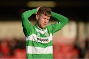 19 May 2015; Gareth McCaffrey, Shamrock Rovers, reacts after a missed chance on goal. EA Sports Cup Quarter-Final, Derry City v Shamrock Rovers, The Brandywell, Derry. Picture credit: Oliver McVeigh / SPORTSFILE