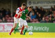19 May 2015; Kevin O'Connor, Cork City, in action against Sam Verdon, St. Patrick's Athletic. EA Sports Cup Quarter-Final, Cork City v St. Patrick's Athletic, Turners Cross, Cork. Picture credit: Eoin Noonan / SPORTSFILE