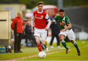 19 May 2015; Ian Birmingham, St. Patrick's Athletic, in action against Josh O'Shea, Cork City. EA Sports Cup Quarter-Final, Cork City v St. Patrick's Athletic, Turners Cross, Cork. Picture credit: Eoin Noonan / SPORTSFILE