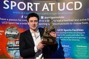 19 May 2015; 800m runner Mark English, who was awarded the Dr. Tony O’Neill Sports Person of the Year Award, at the Bank of Ireland UCD Athletic Union Council Sports Awards 2014/15. UCD, Belfield, Dublin. Picture credit: Brendan Moran / SPORTSFILE