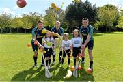 20 May 2015; Conal Keaney, left, Henry Shefflin, and Patrick Horgan pictured with, from left, Hannah Mahony, Sean Whelan and Rebecca Moriarty, at the Centra’s ‘Champions of Healthy Living’ hurling launch at Dublin’s Herbert Park today as Centra launched its brand new GAA endorsed product range and its new community event summer tour which will spread Centra’s healthy living message across Ireland. Hurling champions will travel the length and breadth of the country to give healthy eating and training tips to the next generation of hurling stars – to find out more details log on to www.centra.ie. Picture credit: Brendan Moran / SPORTSFILE