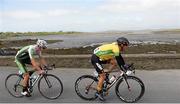20 May 2015; Lukas Postlberger, Tirol Cycling Team, who reatined the An Post Rás Yellow Jersey Classification, is followed by Joshua Edmondson, An Post Chain Reaction, during Stage 4 of the 2015 An Post Rás. Bearna - Newport. Photo by Sportsfile