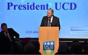 19 May 2015; Speaking at the Bank of Ireland UCD Athletic Union Council Sports Awards 2014/15 is Prof. Andrew Deeks, President, University College Dublin. UCD, Belfield, Dublin. Picture credit: Brendan Moran / SPORTSFILE