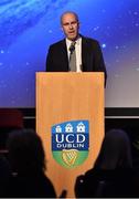19 May 2015; Speaking at the Bank of Ireland UCD Athletic Union Council Sports Awards 2014/15 is Dr. Paul Rouse. UCD, Belfield, Dublin. Picture credit: Brendan Moran / SPORTSFILE