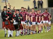 17 May 2015; Paul Conroy, Galway, leads his team during the pre-match parade. Connacht GAA Football Senior Championship, Quarter-Final, Leitrim v Galway. Páirc Sean Mac Diarmada, Carrick-on-Shannon, Co. Leitrim. Picture credit: Ray Ryan / SPORTSFILE