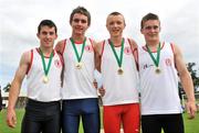 28 June 2008; The victorious Boys 4x100m Ulster team, from left, Gerard Maguire, Kieran Bradley, Curtis Woods and Stuart Connor at the KitKat Tailteann inter provincial track & field final. Morton Stadium, Santry, Dublin. Picture credit: Stephen McCarthy / SPORTSFILE