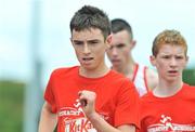 28 June 2008; Cian McManamon, Rice Westport, Co. Mayo, on his way to winning the Boys 3000m Walk, from eventual second Oisin Oliver, Scoil Mhuire & Padraig Swinford, Co. Mayo, right, and eventual third Owen McCabe, Malone College, Belfast, Antrim, at the KitKat Tailteann inter provincial track & field final. Morton Stadium, Santry, Dublin. Picture credit: Stephen McCarthy / SPORTSFILE
