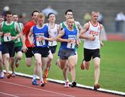 28 June 2008; Eventual second Adam Ingram, Hazelwood Intergrated College, Belfast, Antrim, right, leads the Boys 800m early on alongside eventual third Michael O'Sullivan, McEgan College, Macroom, Co. Cork, 5, at the KitKat Tailteann inter provincial track & field final. Morton Stadium, Santry, Dublin. Picture credit: Stephen McCarthy / SPORTSFILE