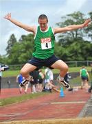 28 June 2008; Farrell McManus, Belvedere College, Dublin, in action during the Boys Triple Jump at the KitKat Tailteann inter provincial track & field final. Morton Stadium, Santry, Dublin. Picture credit: Stephen McCarthy / SPORTSFILE