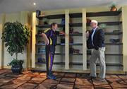 30 June 2008; Wexford manager John Meyler, left, and Kilkenny manager Brian Cody in conversation before a press conference ahead of the GAA Hurling Leinster Senior Final on Sunday next. Talbot Hotel, Carlow. Picture credit: Brendan Moran / SPORTSFILE