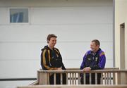 30 June 2008; Kilkenny's Brian Hogan, left, and Wexford's Damien Fitzhenry in conversation before a press conference ahead of the GAA Hurling Leinster Senior Final on Sunday next. Talbot Hotel, Carlow. Picture credit: Brendan Moran / SPORTSFILE