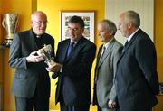 30 June 2008; Cardinal Sean Brady, left, with Tom Daly, President of the Ulster Council, Danny Murphy and Michael Hasson. Ulster Council Offices, Armagh. Picture credit: Michael Cullen / SPORTSFILE