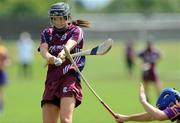 5 July 2008; Deirdre Burke, Galway, in action against Aine O'Connor, Wexford. Gala All-Ireland Senior Campionship, Galway v Wexford, Kilimor, Co. Galway. Picture credit: Ray Ryan / SPORTSFILE