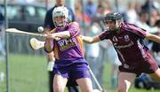 5 July 2008; Michelle O'Leary, Wexford, in action against Aine Hillary, Galway. Gala All-Ireland Senior Campionship, Galway v Wexford, Kilimor, Co. Galway. Picture credit: Ray Ryan / SPORTSFILE