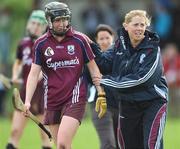 5 July 2008; Galway's Aine Hillary is congratulated by mentor Anne Broderick after the game. Gala All-Ireland Senior Campionship, Galway v Wexford, Kilimor, Co. Galway. Picture credit: Ray Ryan / SPORTSFILE