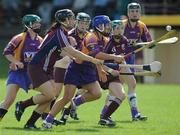 5 July 2008; Aoife O'Connor, Wexford, in action against Jessica Gill, Galway. Gala All-Ireland Senior Campionship, Galway v Wexford, Kilimor, Co. Galway. Picture credit: Ray Ryan / SPORTSFILE