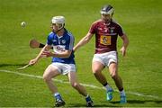 24 May 2015; Zane Keenan, Laois, in action against Gary Greville, Westmeath. Leinster GAA Hurling Senior Championship Qualifier Group, Round 3, Laois v Westmeath. O'Moore Park, Portlaoise, Co. Laois. Picture credit: Brendan Moran / SPORTSFILE