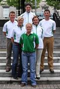 10 July 2008; Members of the Irish Olympic Eventing team, clockwise from left, Austin O'Connor, Niall Griffin, Geoff Curran, Patricia Ryan, Sasha Pemble, and Louise Lyons at the announcement of the Irish Olympic team for the forthcoming Summer Olympic Games in Beijing. Conrad Hotel, Dublin. Picture credit: Brendan Moran / SPORTSFILE