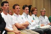 10 July 2008; Members of the Irish Olympic Eventing team, from left, Geoff Curran, Austin O'Connor, Niall Griffin, Patricia Ryan and Louise Lyons, at the announcement of the Irish Olympic team for the forthcoming Summer Olympic Games in Beijing. Conrad Hotel, Dublin. Picture credit: Brendan Moran / SPORTSFILE