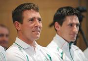 10 July 2008; Members of the Irish Olympic Eventing team, Austin O'Connor, left, and Niall Griffin at the announcement of the Irish Olympic team for the forthcoming Summer Olympic Games in Beijing. Conrad Hotel, Dublin. Picture credit: Brendan Moran / SPORTSFILE