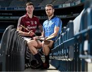 21 May 2015; Galway hurler Cathal Mannion, left, and Dublin hurler Peter Kelly during the Leinster Hurling and Football Championship preview. Croke Park, Dublin. Picture credit: Matt Browne / SPORTSFILE