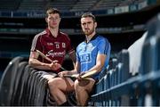 21 May 2015; Galway hurler Cathal Mannion, left, and Dublin hurler Peter Kelly during the Leinster Hurling and Football Championship preview. Croke Park, Dublin. Picture credit: Matt Browne / SPORTSFILE