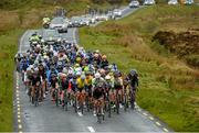 22 May 2015; A general view of the peloton as it enters Co. Sligo during Stage 6 of the 2015 An Post Rás. Ballina - Ballinamore. Photo by Sportsfile