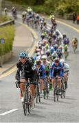 22 May 2015; The peloton, lead by Pieter Bulling, New Zealand National Team, as it makes its way through Manorhamilton, Co. Leitrim, during Stage 6 of the 2015 An Post Rás. Ballina - Ballinamore. Photo by Sportsfile