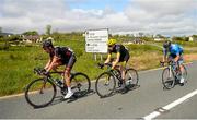 22 May 2015; Eventual stage winner Ian Bibby, left, NFTO, being followed by Edward Laverack, JLT Condor, and Damien Shaw, right, LOUTH Team Asea, during Stage 6 of the 2015 An Post Rás. Ballina - Ballinamore. Photo by Sportsfile