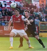 22 May 2015; Aaron Greene, St Patrick's Athletic, in action against Richie Towell, Dundalk. SSE Airtricity League Premier Division, St Patrick's Athletic v Dundalk, Richmond Park, Dublin. Picture credit: David Maher / SPORTSFILE