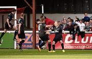 22 May 2015; Dundalk's Daryl Horgan, right, celebrates after scoring his side's first goal with team-mate John Mountney, 8. SSE Airtricity League Premier Division, St Patrick's Athletic v Dundalk, Richmond Park, Dublin. Picture credit: David Maher / SPORTSFILE