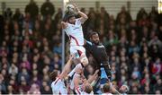 22 May 2015; Ulster's Dan Tuohy wins possession in a lineout. Guinness PRO12 Play-Off, Glasgow Warriors v Ulster, Scotstoun Stadium, Glasgow, Scotland. Picture credit: Craig Williamson / SPORTSFILE
