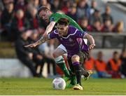 22 May 2015; Brandon Miele, Shamrock Rovers, in action against Kevin O'Connor, Cork City. SSE Airtricity League Premier Division, Cork City v Shamrock Rovers, Turners Cross, Cork. Picture credit: Matt Browne / SPORTSFILE