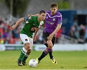 22 May 2015; Mark O'Sullivan, Cork City, in action against Max Blanchard, Shamrock Rovers. SSE Airtricity League Premier Division, Cork City v Shamrock Rovers, Turners Cross, Cork. Picture credit: Matt Browne / SPORTSFILE