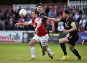 22 May 2015; Christy Fagan, St Patrick's Athletic, in action against Richie Towell and Andy Boyle, Dundalk. SSE Airtricity League Premier Division, St Patrick's Athletic v Dundalk, Richmond Park, Dublin. Picture credit: David Maher / SPORTSFILE