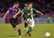 22 May 2015; Liam Miller, Cork City, in action against Patrick Cregg, Shamrock Rovers. SSE Airtricity League Premier Division, Cork City v Shamrock Rovers, Turners Cross, Cork. Picture credit: Matt Browne / SPORTSFILE