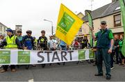 23 May 2015; Local postman Michael Duignan, from Ballinamore, Co. Leitrim, at the start line before the beginning of Stage 7 of the 2015 An Post Rás. Ballinamore - Drogheda. Photo by Sportsfile