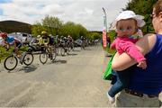 23 May 2015; 7 month old Elle Barry, from Kingscourt, Co. Cavan, watches the race go by at the category 2, king of the mountain, climb at Moyer, Co. Cavan, during Stage 7 of the 2015 An Post Rás. Ballinamore - Drogheda. Photo by Sportsfile