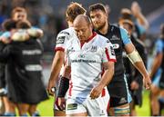 16 May 2015; Rory Best, Ulster, dejected after the final whistle. Guinness PRO12, Round 22, Glasgow Warriors v Ulster, Scotstoun Stadium, Glasgow, Scotland. Picture credit: Craig Williamson / SPORTSFILE