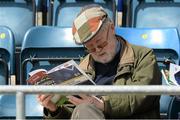 24 May 2015; A Cavan supporter reading the programme. Ulster GAA Football Senior Championship Quarter-Final, Cavan v Monaghan. Kingspan Breffni Park, Cavan. Picture credit: Oliver McVeigh / SPORTSFILE