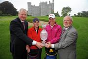 9 July 2008; The Road to The 2011 Solheim Cup was launched at Killeen Castle today. Star Solheim Cup players Morgan Pressel, USA, second from left, and Suzann Pettersen, Norway, with Colm Doherty, Managing Director, AIB Capital Markets, left, and John Solheim, CEO, PING. Pressel and Pettersen will be competing in the AIB Ladies Irish Open, Supported by Failte Ireland, this week at Portmarnock Hotel and Golf Links. Killeen Castle, Co. Meath. Picture credit: Brian Lawless / SPORTSFILE
