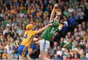 24 May 2015; Shane Dowling, Limerick, in action against Cian Dillon, Clare. Munster GAA Hurling Senior Championship Quarter-Final, Clare v Limerick. Semple Stadium, Thurles, Co. Tipperary. Picture credit: Ray McManus / SPORTSFILE