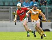 24 May 2015; Jack Kavanagh, Carlow, in action against John Dillon, Antrim. Leinster GAA Hurling Senior Championship Qualifier Group, Round 3, Carlow v Antrim. Dr Cullen Park, Carlow. Picture credit: Matt Browne / SPORTSFILE