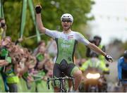 24 May 2015; Aidis Kruopis, An Post Chain Reaction, celebrates crossing the line to win Stage 8 of the 2015 An Post Rás. Drogheda - Skerries. Photo by Sportsfile