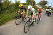 24 May 2015; Eventual stage winner Aidis Kruopis, An Post Chain Reaction, leading during Stage 8 of the 2015 An Post Rás, followed by Luke Grivell-Mellor, JLT Condor, and Davide Vigano, Team IDEA 2010 ASD. Drogheda - Skerries. Photo by Sportsfile