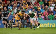 24 May 2015; Cian Lynch, Limerick, in action against Domhnall O'Donovan, Clare. Munster GAA Hurling Senior Championship Quarter-Final, Clare v Limerick. Semple Stadium, Thurles, Co. Tipperary. Picture credit: Dáire Brennan / SPORTSFILE