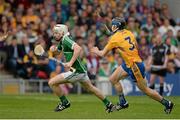 24 May 2015; Cian Lynch, Limerick, in action against David McInerney, Clare. Munster GAA Hurling Senior Championship Quarter-Final, Clare v Limerick. Semple Stadium, Thurles, Co. Tipperary. Picture credit: Dáire Brennan / SPORTSFILE